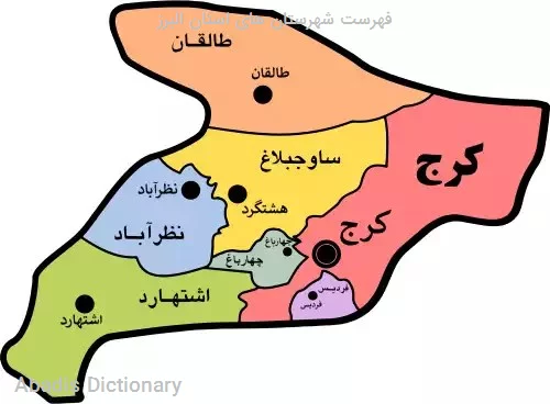 فهرست شهرستان های استان البرز